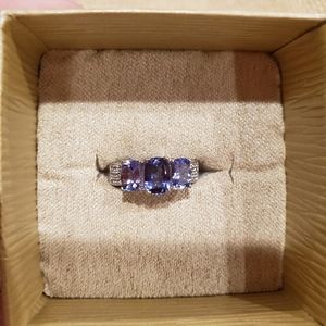 Blue Tanzanite sterling silver ring size 6